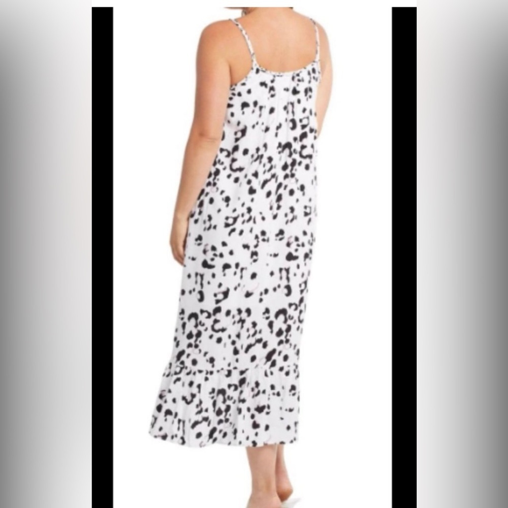 Tribal Femme Black Pink White Leopard Print Lined Midi Maxi Boho Dress NWT - Picture 2 of 9